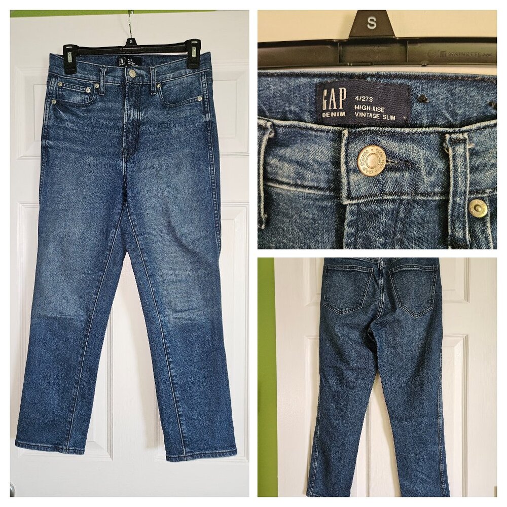 Women's GAP high rise vintage slim jeans size 4/27 short